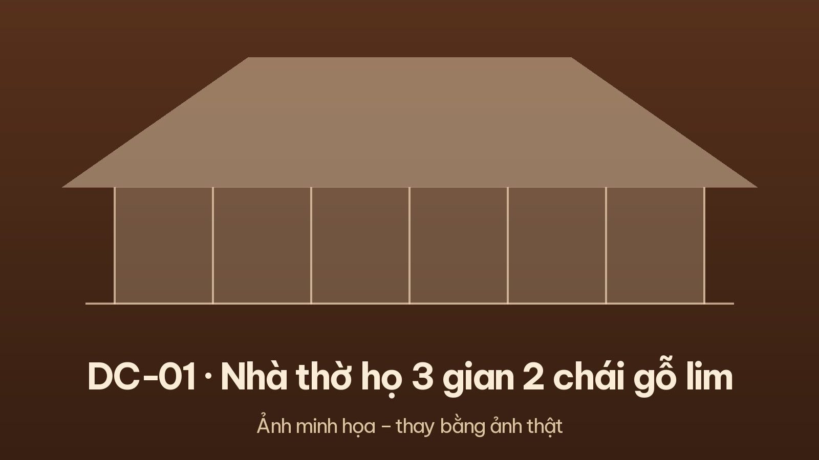 DC-01 · Nhà thờ họ 3 gian 2 chái gỗ lim – ảnh 1