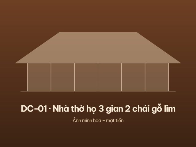 DC-01 · Nhà thờ họ 3 gian 2 chái gỗ lim – ảnh 2