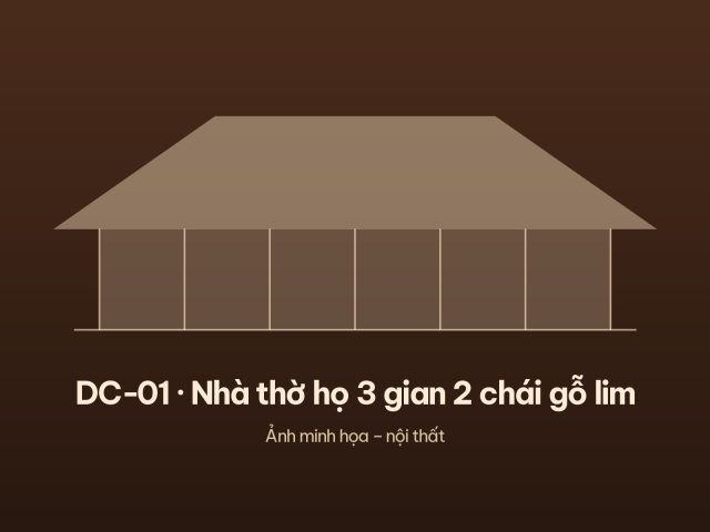 DC-01 · Nhà thờ họ 3 gian 2 chái gỗ lim – ảnh 3