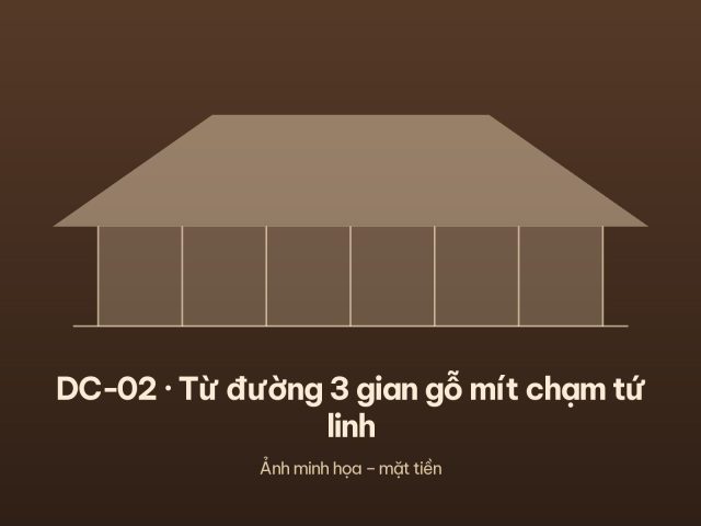 DC-02 · Từ đường 3 gian gỗ mít chạm tứ linh – ảnh 2