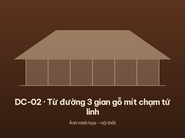 DC-02 · Từ đường 3 gian gỗ mít chạm tứ linh – ảnh 3
