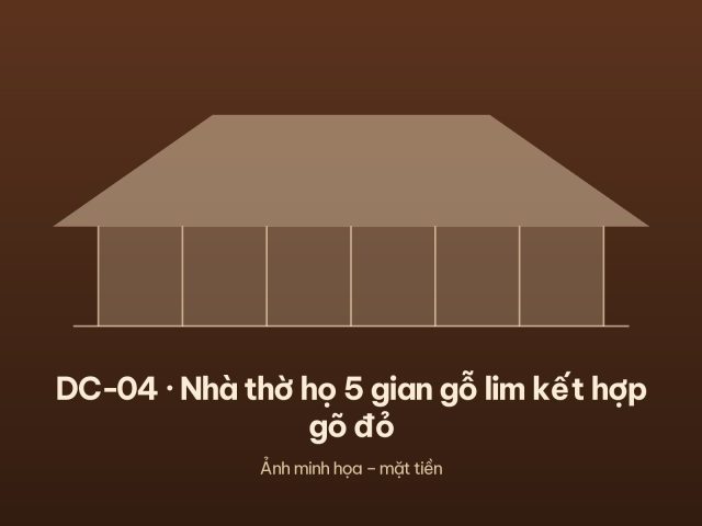 DC-04 · Nhà thờ họ 5 gian gỗ lim kết hợp gõ đỏ – ảnh 2