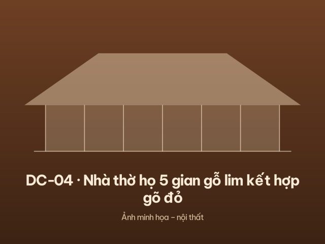 DC-04 · Nhà thờ họ 5 gian gỗ lim kết hợp gõ đỏ – ảnh 3