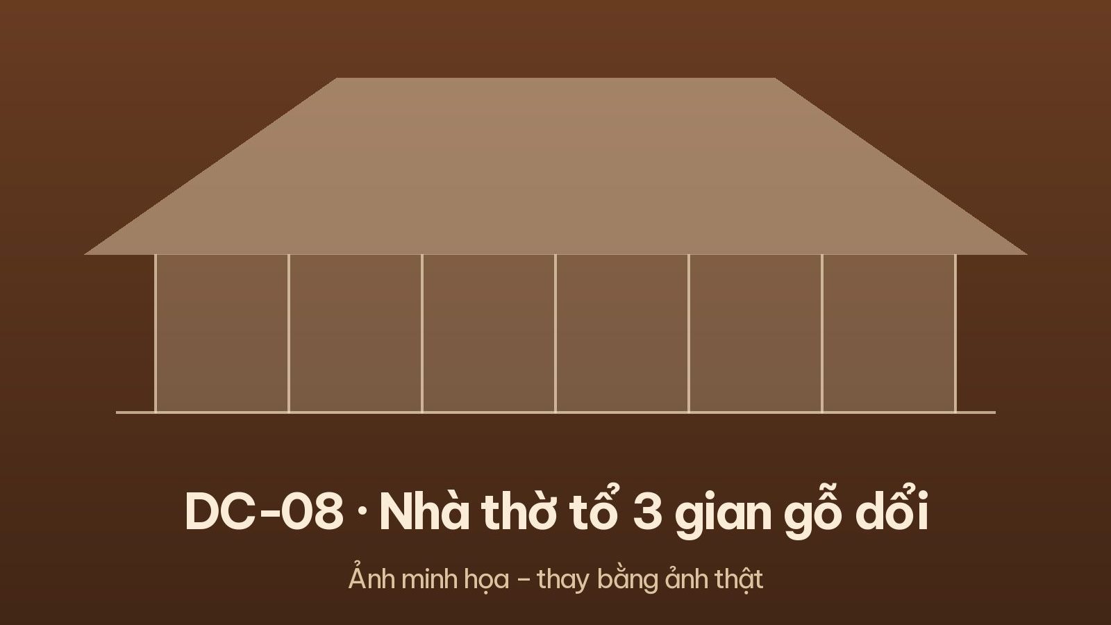 DC-08 · Nhà thờ tổ 3 gian gỗ dổi – ảnh 1