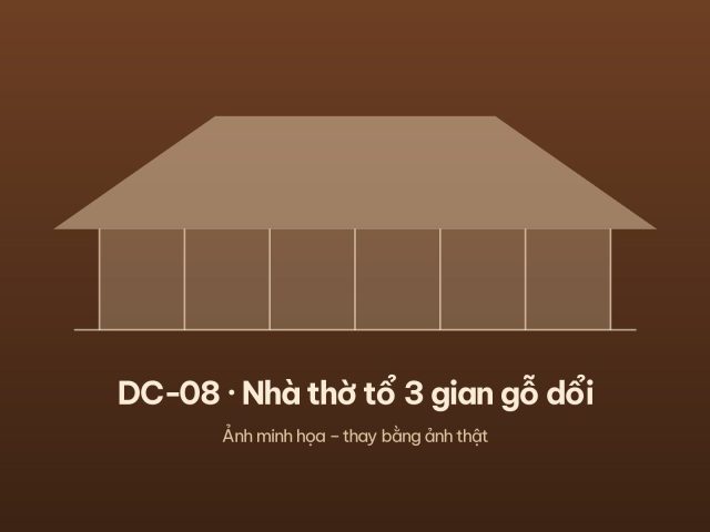 DC-08 · Nhà thờ tổ 3 gian gỗ dổi – ảnh 1
